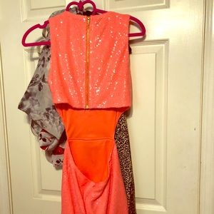 Tobi sparkly pink cut out back dress